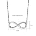 Serend Infinity Necklace Lucky Number 8 Pendant Link Chain Silver/White,Valentines Day Gifts