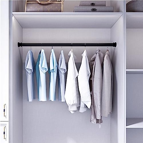 Shower Curtain Rod, Oval Clothes Hanging Bar Rail Extendable Shower Tension Rod for Curtains, Bathroom Window Closet Hanging Pole (25-40 thin rod with a diameter of 1.3cm)