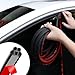 Mandark Car Door Seal Strip, Rubber Double Layer Vehicle Weather Stripping, 32.8ft 5 Hole Soundproof Self Adhesive Automotive Sealing Strip Accessories, Universal for SUV, Truck, RV (Black-1)