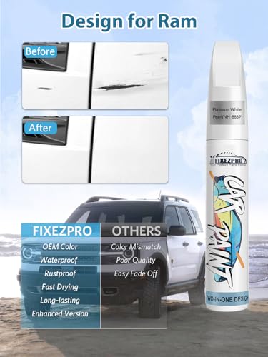 Image of Billet Silver Metallic(PSC /JSC) Touch Up Paint for Ram, Exact Color Match Car Paint Scratch Repair Remover Pen Kit Fix Vehicle Chips and Automotive Nicks Scuff