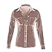 Long Sleeve Shirts for Women Long Sleeve Shirts for Women Fall Fashion 2025 Plus Size Dressy Button Down Velvet Tops Vintage Holiday Blouse Jacket