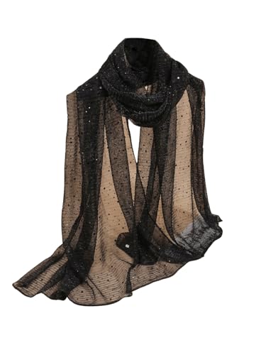 Image of Floerns Women's Sequin Bandana Square Scarf Silk Scarves Mesh Shawl and Wrap for Evening Dresses