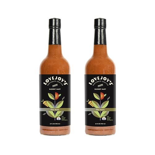Thai Basil 2-Pack - Lovejoy's Bloody Mary Mix for Cocktails, Premium Cocktail Mixer, All-Natural Ingredients, Perfect for Brunch, Vegetarian, Robust Flavor (Thai Basil)