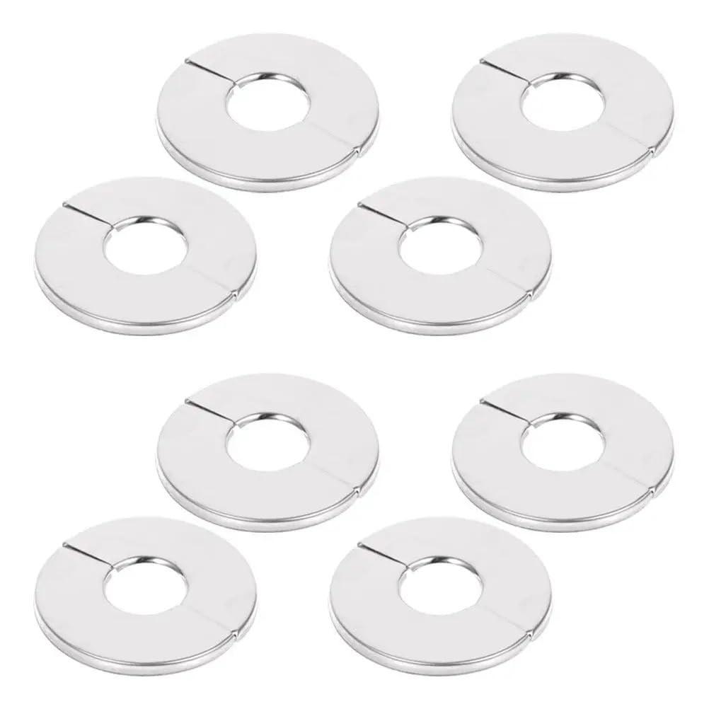 Dasjkdi One Color 16Pcs Stainless Steel Plumbing Pipe Covers Round Wall Flange Plates 24Mm Diameter For Wall Holes