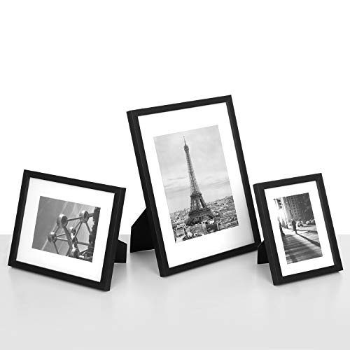 SONGMICS Picture Frames Set of 7 Pieces, One 11 x 14 Inches, Two 8 x 10 Inches, Four 6 x 8 Inches, with White Mat, Real Glass, for Multiple Photos, Black URPF37BK SONGMICS Picture Frames Set of 7 Pieces, One 11 x 14 Inches, Two 8 x 10 Inches, Four 6 x 8 Inches, with White Mat, Real Glass, for Multiple Photos, Black URPF37BK