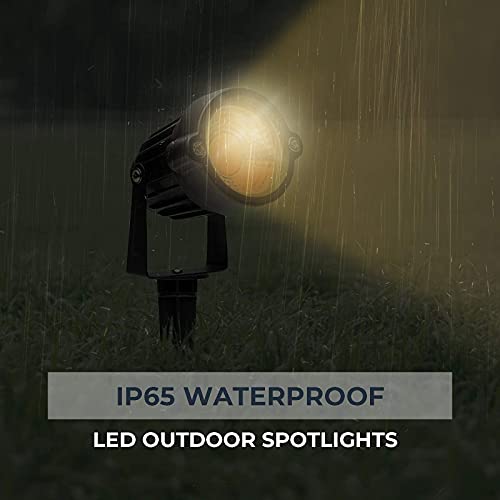Outdoor Landscape Lights 5W Led Garden Lights Ip65 Waterproof Cob Spotlights With Spiked Stand For Outdoor Indoor Lawn Yard Walls Trees Flags Decorative Lamp Warm White Lights, 2 Pack #TOP4