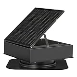 Fnova 35W Solar Attic Fan, 2200 CFM Solar Roof Vent Fan with Thermostat, Powerful Brushless Motor for Cooling Attic, Garage, Shed, Greenhouse up to 1000 Sq.Ft.