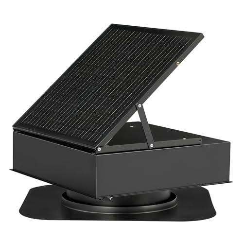 Image of Fnova 35W Solar Attic Fan, 2200 CFM Solar Roof Vent Fan with Auto Temp Control, Powerful Brushless Motor for Cooling Attic, Garage, Shed, Greenhouse up to 1000 sq.ft, Only Fan