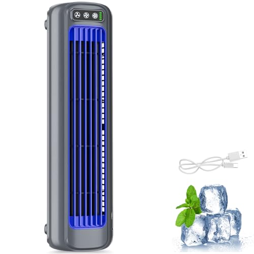 Aire acondicionado portátil pequeño de 3 marchas, aire acondicionado montado en la pared, mini aire acondicionado recargable por USB, sin taladros, electroventilador montado en la pared, ventilador de