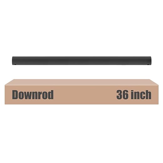 36 inch Ceiling Fan Downrod with Extension Cord, 3 FT Black Downrod for Ceiling Fan, 1 inch Outside Diameter, Ceiling Fan Boom Suitable for a Wide Range of Fans (Black, Not Threaded)