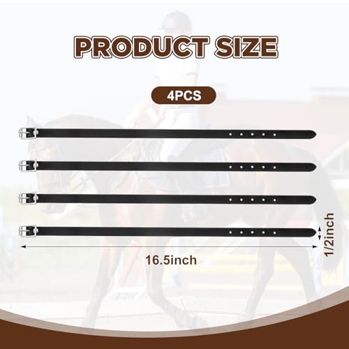 Hsei 4 Pcs Leather English Spur Straps, 1/2