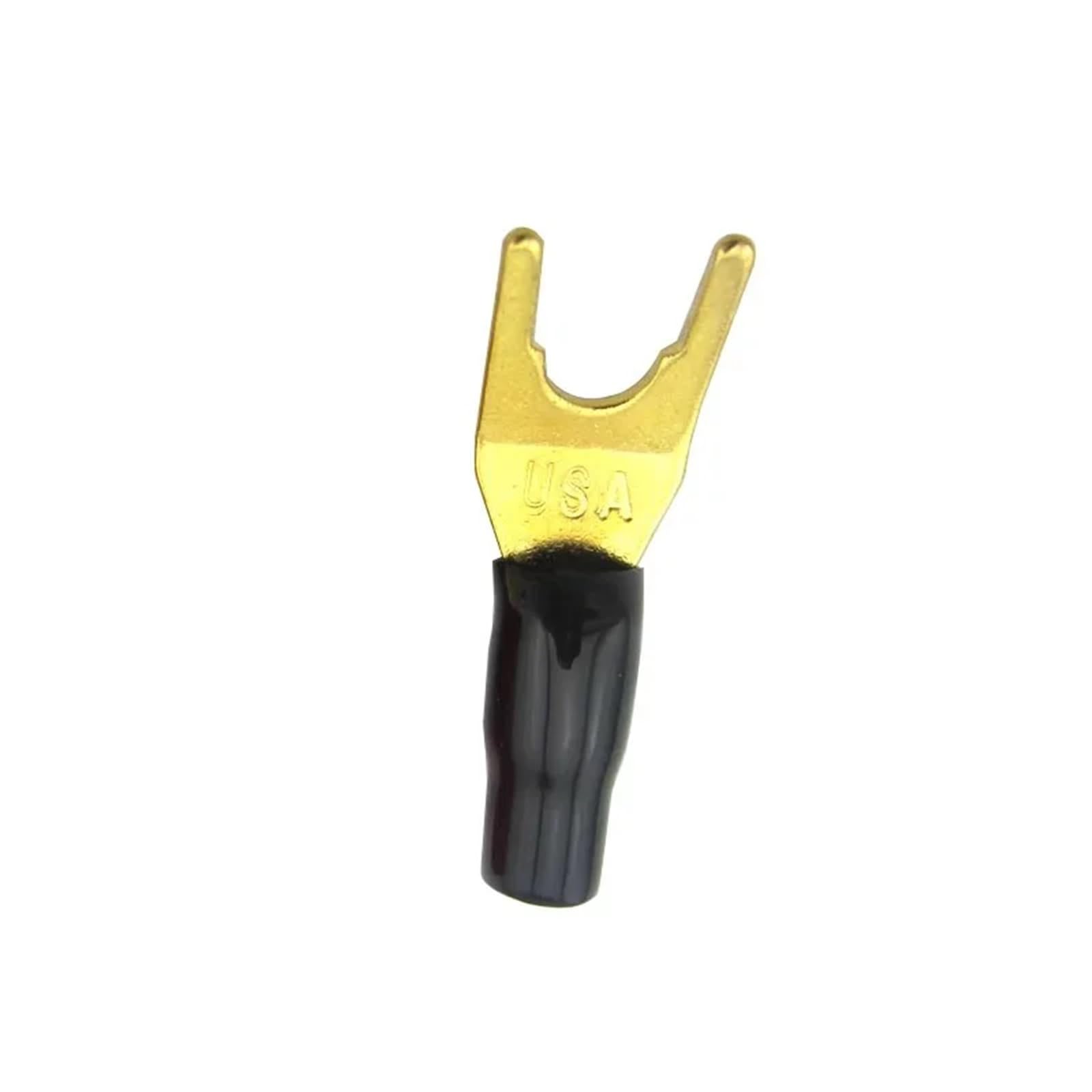 Cosses à sertir isolées, connecteurs de fils, 10 pièces, fiches bananes en U, connecteur type U/Y cuivre plaqué or, pince avec étui poignée plastique pour(Mix)
