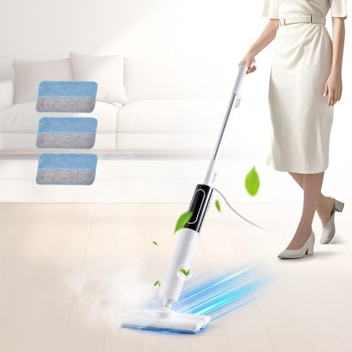 Hapyvergo Steam Mop for Floor Cleaning with 3 Steam Mode, Quick 15s Heat-up, 284? Powerful Steam for for Wooden, Marble, Tile, Hardwood Floor, 3 Mop Pads