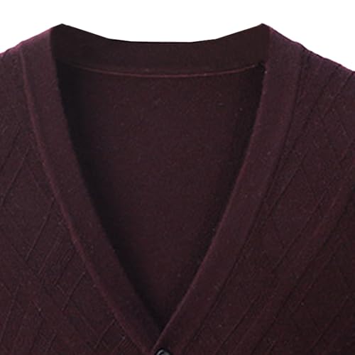 Men's Jacquard Sweater Vest Knit Button Cardigan Men Vests Cotton V-Neck Sleeveless Cardigans2