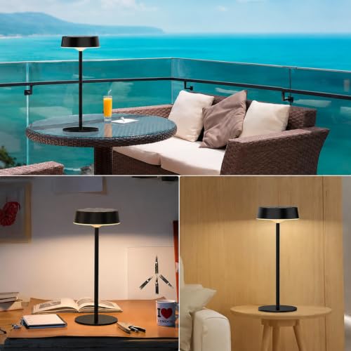 Image of NYRWANA Solar Rechargeable LED Table Lamp | 1800mAh | Solar & USB Charging, Stepless Dimming, Touch Control, 3 Color Modes, Portable Desk Lamp for Bedroom, Living Room & Home Decor