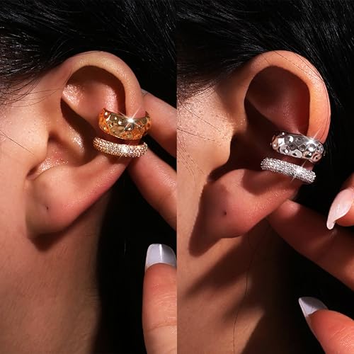 Ear Cuffs Non Piercing Stackable Chunky Earrings Cuff for Women Gifts Trendy Stuff Clip On Huggie Hoop Earrings Cartilage Earring Set Jewelry Gifts3