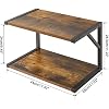 IBUYKE 2-Tier Desktop Printer Stand Holder, Multi-Purpose Desk Organizer Storage Shelf, Book Shelf Printer Shelf for Fax Machine, Scanner, Files, Books, Rustic Brown UTLJ004H