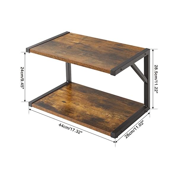 IBUYKE 2-stöckiger Desktop-Druckerständer, Mehrzweck-Schreibtisch-Organizer, Aufbewahrungsregal, Bücherregal, Druckerregal für Faxgerät, Scanner, Akten, Bücher – Bild 6