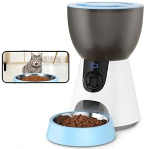 Ownpets Automatic Cat Feeder with Camera, 1304P HD Video with Night Vision, 2-Way Voice Interaction, 2.4G & 5G WiFi Cat Food Dispenser with APP Control, 4L Timed Pet Feeder for Cat and Dog
