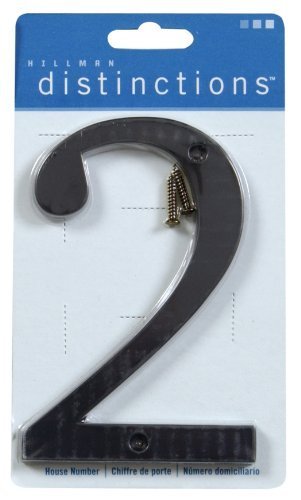 Distinctions 843142 Black Flush-Mount 4-Inch House Number 2 #TOP2