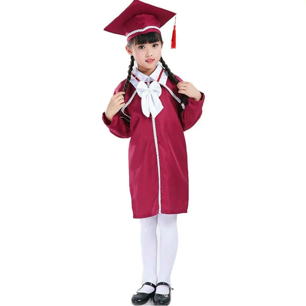 QXDZSW Kinder Abschlusskleid Kinder Bachelor Kostüme Schule Studenten Uniform Mädchen Kleid Set Hut Baby Performance Kleidung