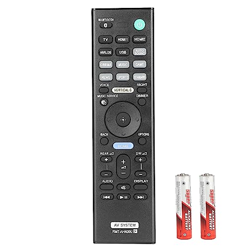RMT-AH400U Remote Control Compatible with Sony Soundbar HTZ9F SAWZF9 SAZ9F HT-Z9F SA-WZF9 SA-Z9F Sound Bar System Replacement Controller with Batteries