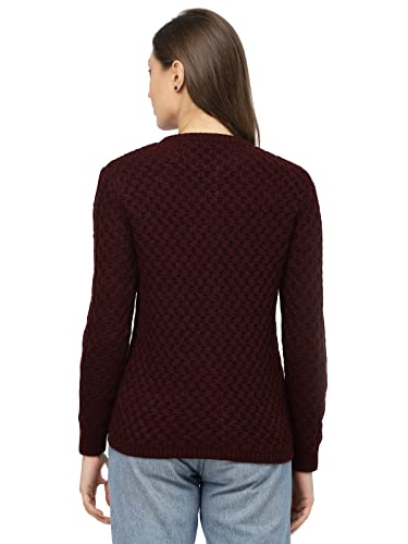 Image of Kalt Women Sweater for Winters Woolen Acrylic Full Sleeve Round Neck Cable Design Cardigan Sweater