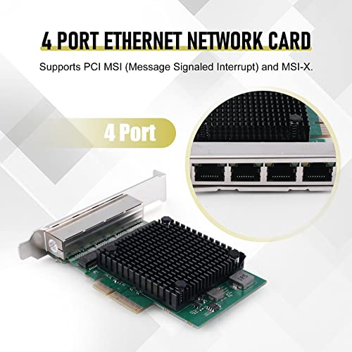 PCIE X4 2.5G Tarjeta de Red Gigabit RTL8125B 4 Puertos Ethernet para Escritorio y Servidor, verde miniatura 2