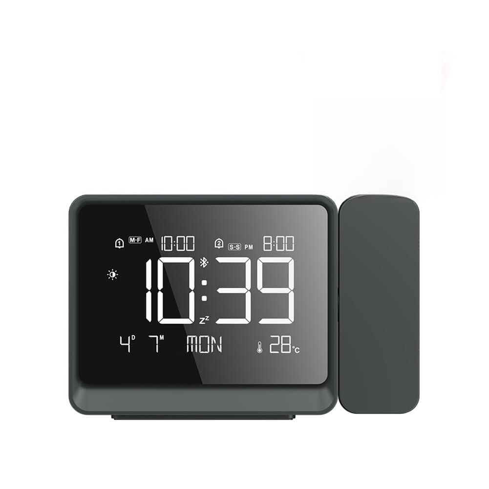 CTRLZS Weather Station Bluetooth Projection Alarm Clock Atmosphere Night Light Temperature Display Thermometer Table Clock