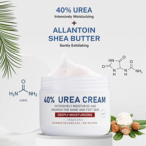 Urea Creme para as mãos | 150 g hidratante para as mãos para pele seca, 40% ureia, hidrata e hidrata