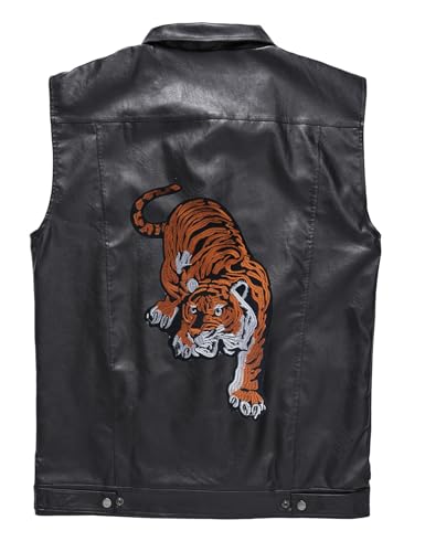 Image of Men's Zipper PU Faux Leather Sleeveless Waistcoat Motorcycle Biker Vest Jacket