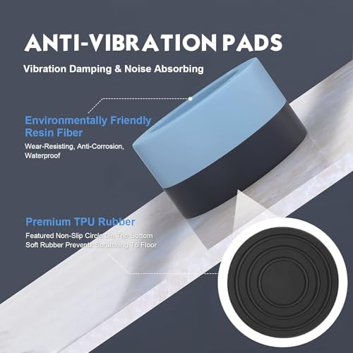 Image of Washing Machine Vibration Pads Stand, Height Adjustment Washing Machine Stand with Anti-Slip Rubber Pad (4 Pcs Set)