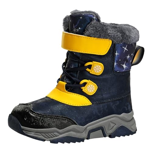 Genérico Botas de Nieve Gruesas de Terciopelo para Niñas Zapatos Niños Suela Exterior Moda Niños, Azul oscuro., 35.5 EU