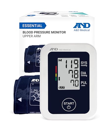 A&D Medical Blood Pressure Monitor for Home Use, UA-651 – Upper Arm Precise BP Machine – Wide Range Cuff (8.6” / 22-42cm), Adults, 4 AA Batteries