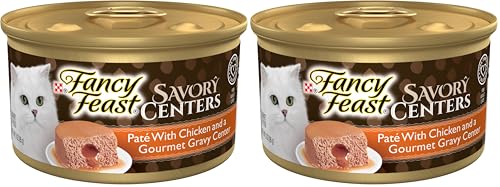 Fancy Feast Purina Savory Centers Gourmet Wet Cat Food Pate with Chicken and Gravy Center, 3 oz Cans (Pack of 48) - image 1