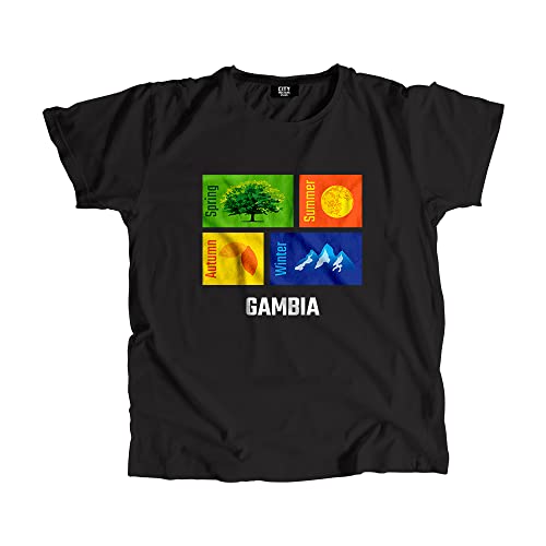 T-shirt Gambia Seasons noir unisexe exprimez votre style minimaliste