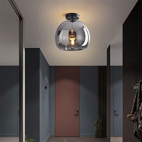 Plafonnier E27 cuivre simple pour remplacer un vieil éclairage de couloir sombre