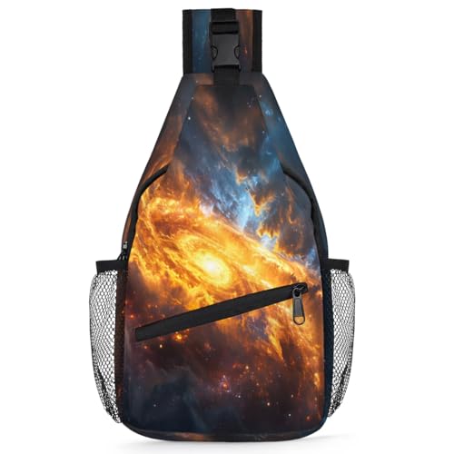 Bolso tipo sling unisex para viaje y senderismo cosmos