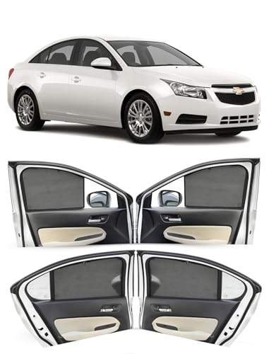 Image of Autofact Car Sunshades for Chevrolet Cruze, UV Protection, Useful Car Accessories, Custom fit Sun Shades for Side Windows, Set of 4