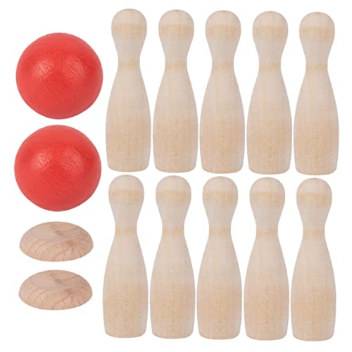 Abaodam Traditionelles Bowling Holzspielzeug 1Satz