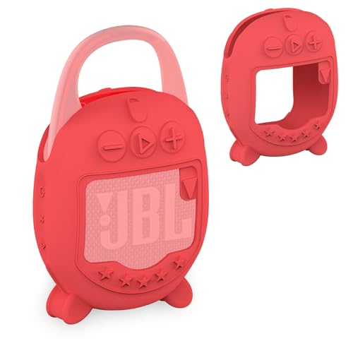 シリコンカバーケース JBL Clip 5 ウルトラポータブルBluetoothスピーカー、JBL Clip 5スピーカーアクセサリー用ソフトスキンスリーブ(ケースのみ)(レッド)
