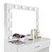 Riforla Vanity Set with Lighted Mirror, Makeup Vanity Dressing Table Dresser Desk with Large Drawer for Bedroom, White Bedroom Furniture(12 Cool LED Bulbs)