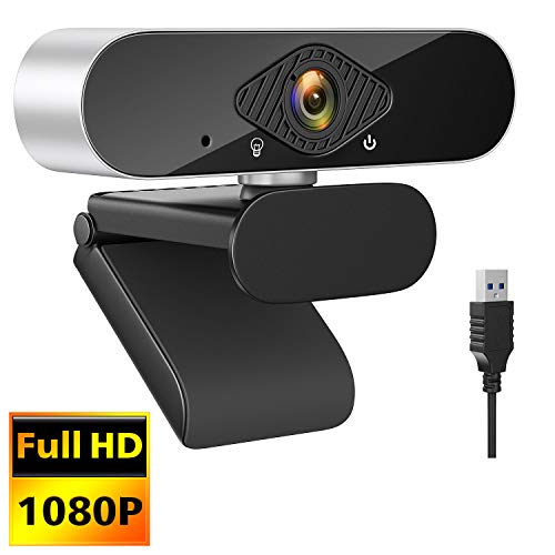 1080P Webcam with Microphone,HD USB Streaming Webcam for Desktop PC Computer Web Camera with 120-Degree Wide View Angle,Plug and Play Desktop Webcam for Video Calling Recording Conferencing,Gaming
