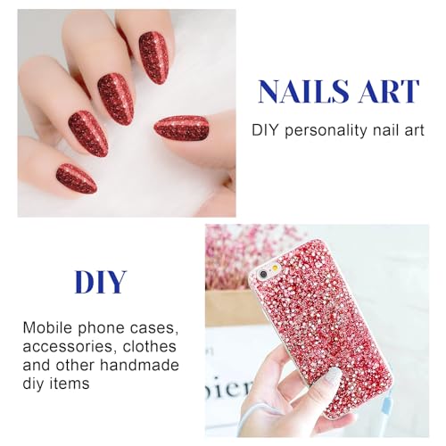 gelpretty Body Glitter Gel, Festival Glitzer Gesicht, 50ml Glitter Liquid Gel, Körperglitzer Festival Zubehör Glitter für Make Up Cosmetic Festival Party, DIY, Nägel, Lippen (Rot)