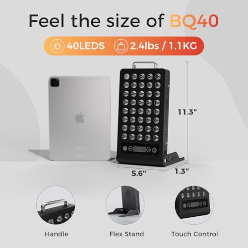 Image of BestQool Red Light Therapy, Dual Chip 660nm 850nm Elite Grade Red Light Therapy for Face, Portable Infrared Light Therapy for Body, Red Infrared Light Device, LED Light Therapy Panel. 50W.