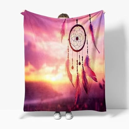 XCQHZYQ Kuscheldecke für Kinder Sonnenuntergang Landschaftsfedern 130x150 cm Decke Fleecedecke Sofadecke Kinderdecke, Superweiche Flanell Wohndecke Geschenke für Jungen Mädchen – Bild 4