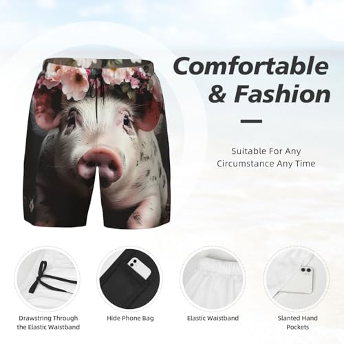 Men's Swim Trunks Quick Dry Board Shorts Smiling Beach Shorts with Pocket Bathing Suits for Men4