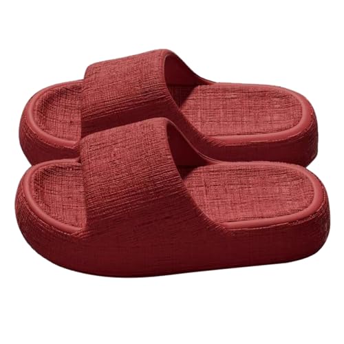 Chaussons femme été en lin à semelle compensée casual