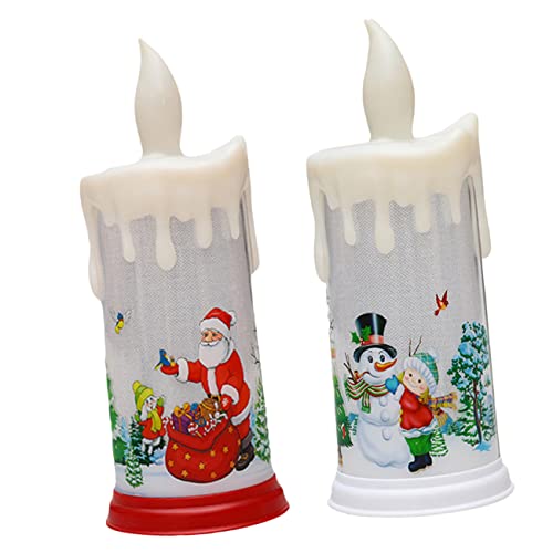 HOMSFOU Weihnachts Led Kerzenlicht 2 Stück Flammenlos Tropfendes...