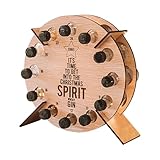 Nlrlo クリスマスカウントダウンワインラック, 12 ワインボトルを保持クリスマス カウントダウン カレンダー, クリスマスツリー型のクリスマスデコレーションとカウントダウンカレンダー、楽しいクリスマス用の木製